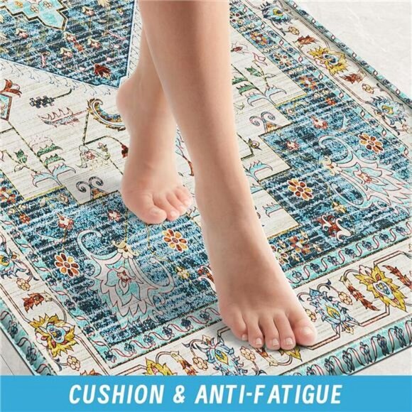 Boho Anti Fatigue Kitchen Mat Set Cushioned Non Slip Waterproof Floor Rugs - Picture 3 of 8